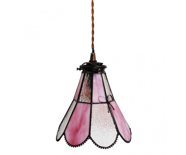 Závěsná lampa Tiffany FlowerArc pink - 18*15*115 cm E14/max 1*25W