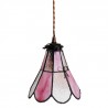 Závěsná lampa Tiffany FlowerArc pink - 18*15*115 cm E14/max 1*25WBarva: Růžová/transparet/hnědáMateriál: Kov/opálové skloHmotnost: 0,8 kg