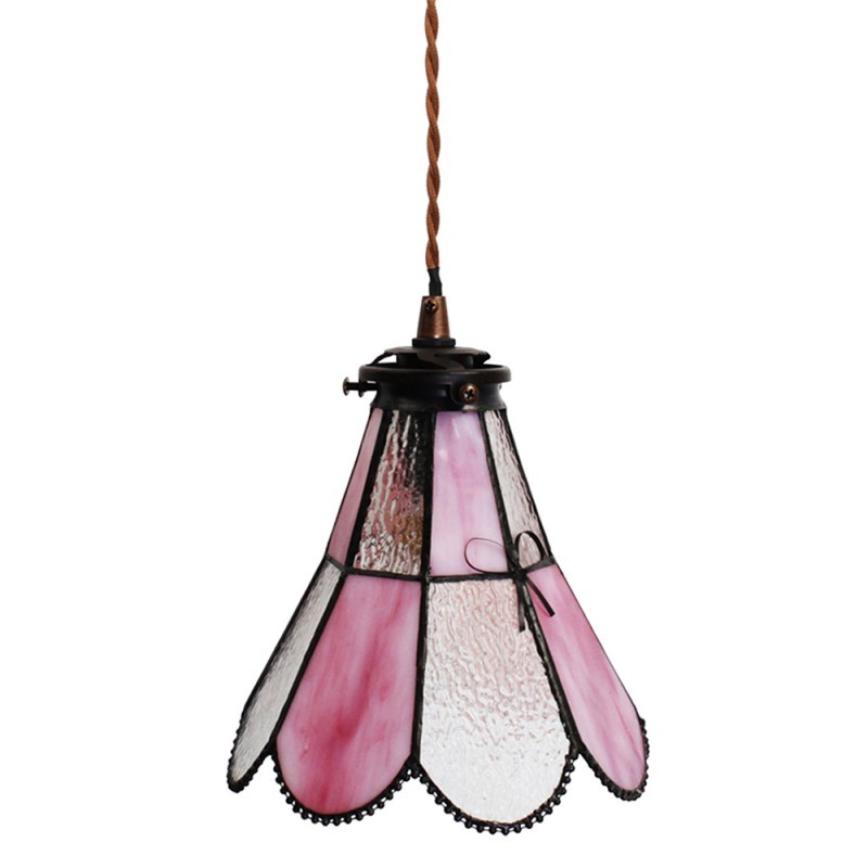 Závěsná lampa Tiffany FlowerArc pink - 18*15*115 cm E14/max 1*25W Clayre & Eef
