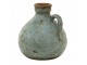 Šedá keramická dekorativní váza s ouškem - 15*15*16 cm