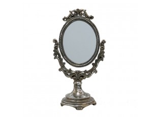 Hnědé stolní vintage zrcadlo s patinou - 16*11*29 cm
