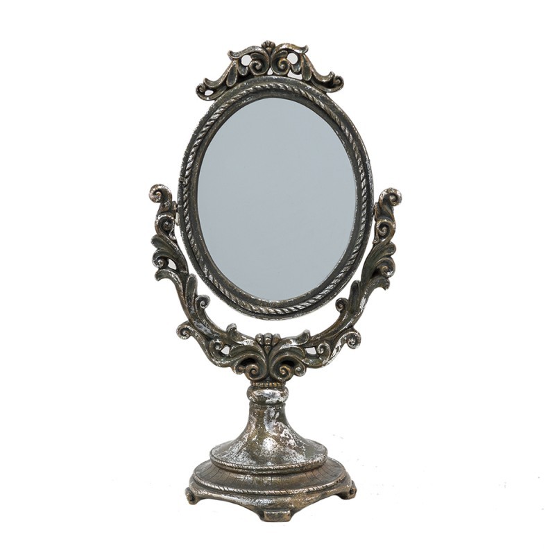 Stříbrno-šedé antik dekorativní stolní zrcadlo Édith - 16*11*29 cm Clayre & Eef