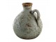 Šedá keramická dekorativní váza s ouškem - 18*17*20 cm