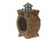 Hnědá antik dřevěná lucerna s kovovými detaily Paat - 16*12*28 cm