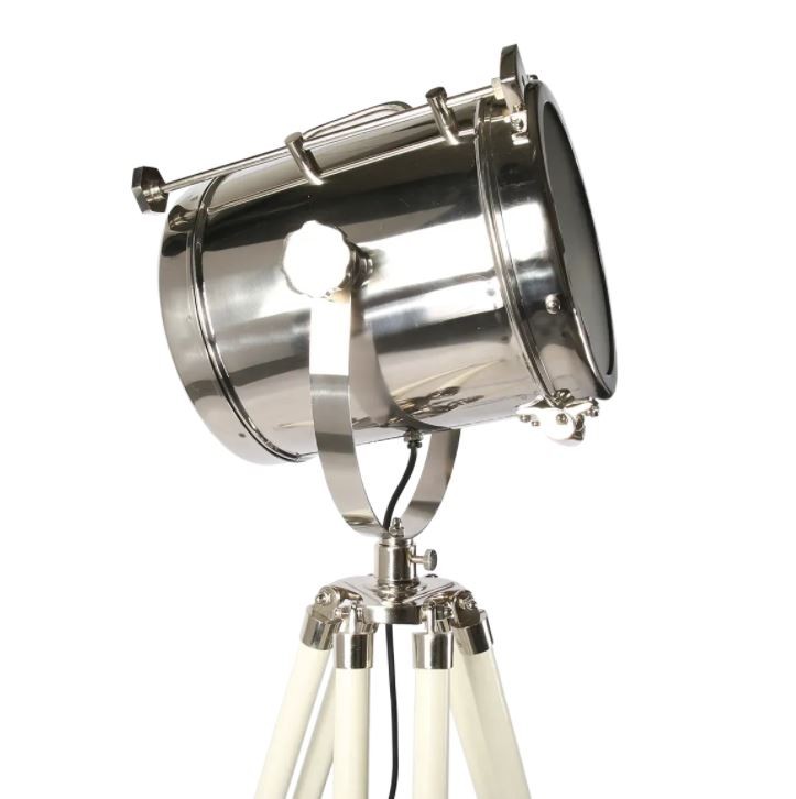 Stojací lampa reflektor na trojnožce Tomba shiny Chrome - 46*46*165 CM/E27