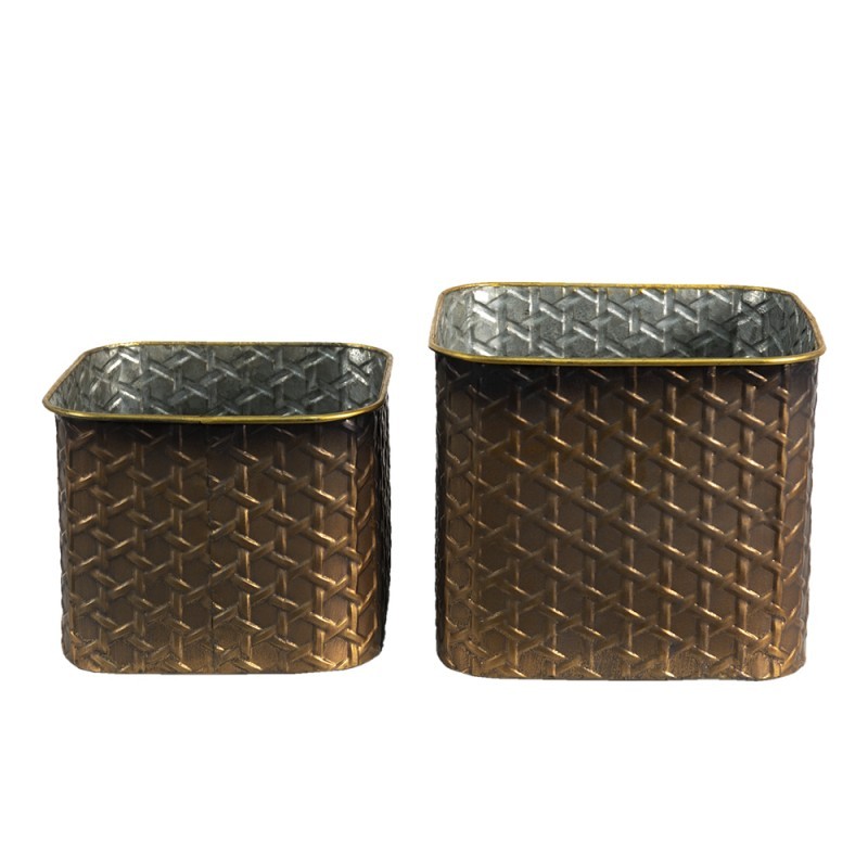 2ks zlatý antik dekorační obal na květináč - 20*20*17 / 18*18*14 cm