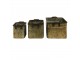 3ks dekorativní zinkový hranatý box s uchy - 42*38*28 / 34*31*25 / 27*23*22 cm