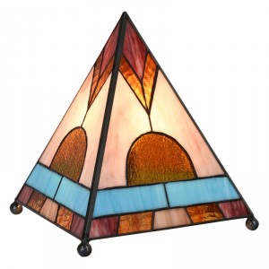 Stolní lampa Tiffany ve tvaru pyramidy - 26*26*30 cm