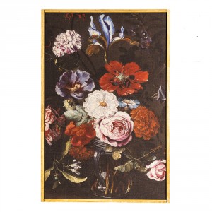 Vintage obraz květiny v dřevěném rámu - 40*3*60 cm