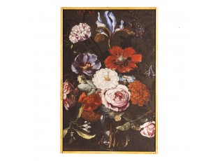 Vintage obraz květiny v dřevěném rámu - 40*3*60 cm