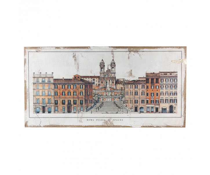 Vintage obraz na jutě Roma Piazza - 120*3*60 cm