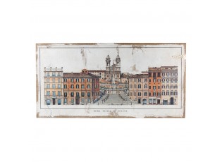 Vintage obraz na jutě Roma Piazza  - 120*3*60 cm