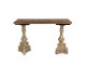 Hnědý konzolový stůl se zdobenými nohami Christine - 120*40*77 cm
