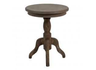 Hnědý retro dřevěný odkládací stolek Frinia - Ø50*65 cm