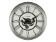 Stříbrné antik nástěnné hodiny s ozubenými kolečky - Ø 60*10 cm