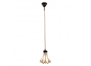 Závěsná lampa Tiffany Flower pink - Ø 15*115 cm E14/max 1*25W