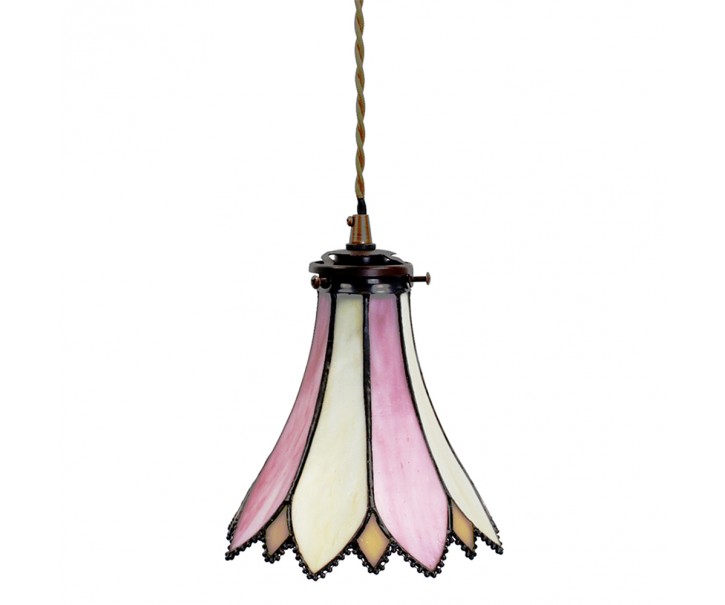 Závěsná lampa Tiffany Flower pink - Ø 15*115 cm E14/max 1*25W