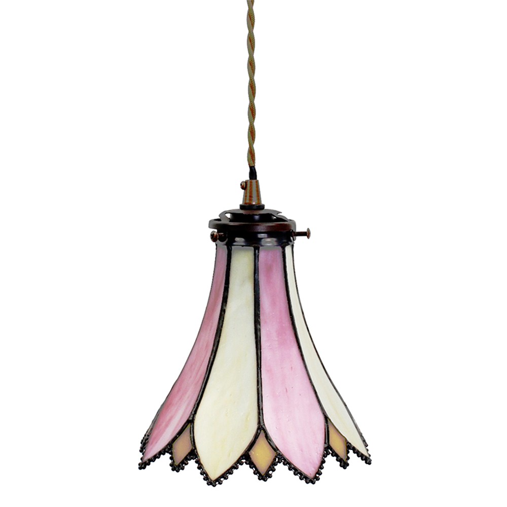 Závěsná lampa Tiffany Folwia pink - Ø 15*115 cm E14/max 1*25W