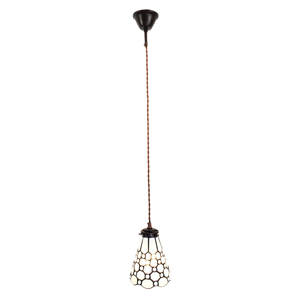 Závěsná Tiffany lampa kamínky TransparentEye - Ø 15*115 cm E14/max 1*25W