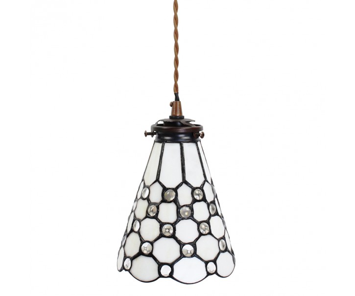 Závěsná Tiffany lampa kamínky TransparentEye - Ø 15*115 cm E14/max 1*25W