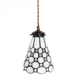 Závěsná Tiffany lampa kamínky TransparentEye - Ø 15*115 cm E14/max 1*25W
