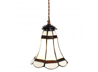 Stropní Tiffany lampa hnědé pruhy BrownLine - Ø 15*115 cm E14/max 1*25W
