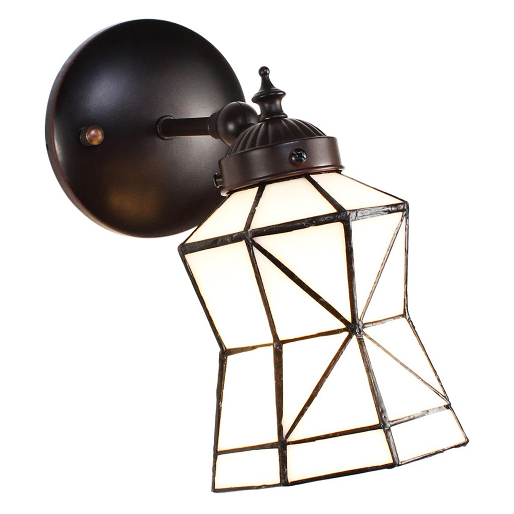Bílá nástěnná tiffany lampa Cubi - 17*12*23 cm E14/max 1*40W