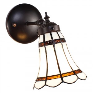 Nástěnná lampa Tiffany s bílým stínidlem BrownLine - 17*12*23 cm E14/max 1*40W