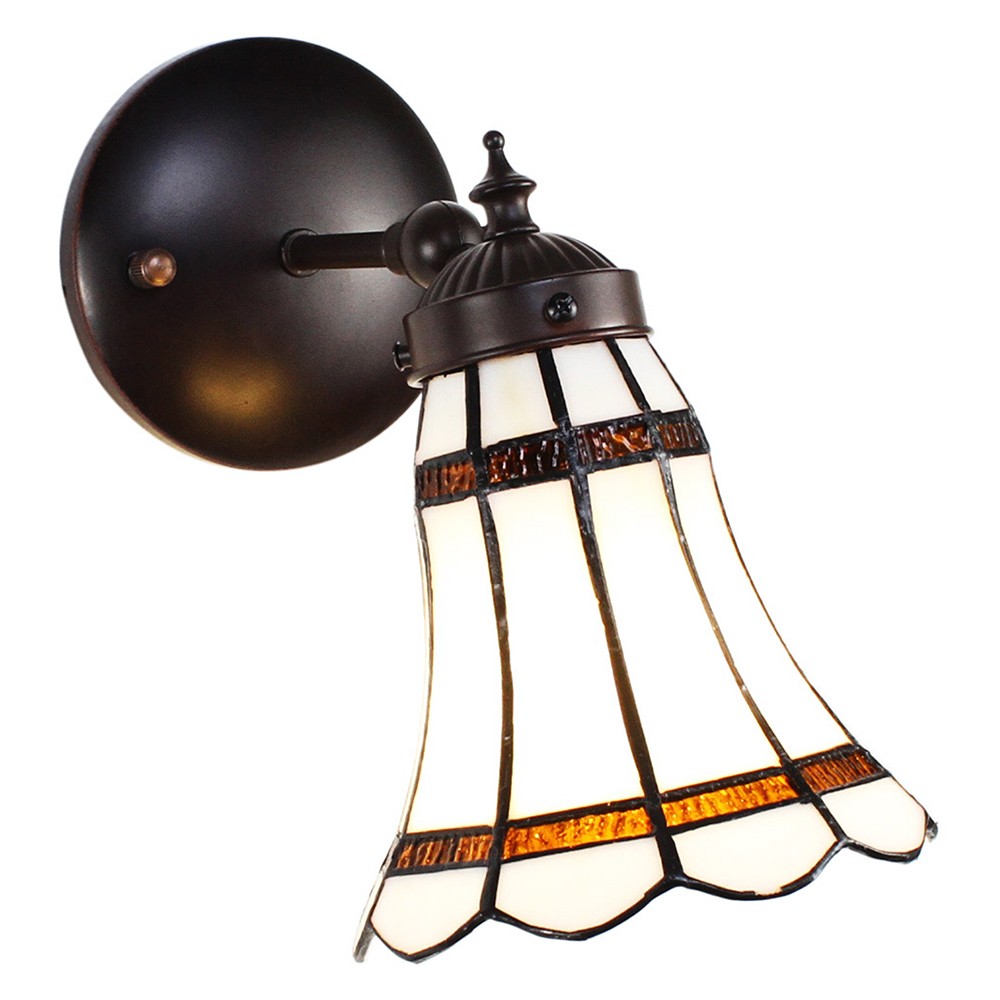 Nástěnná lampa Tiffany s bílým stínidlem BrownLine - 17*12*23 cm E14/max 1*40W Clayre & Eef