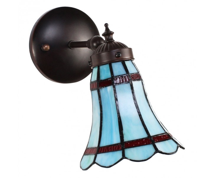 Modrá nástěnná Tiffany lampa červené pruhy RedLine - 17*12*23 cm E14/max 1*40W