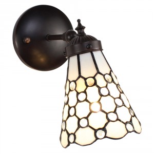 Nástěnná Tiffany lampa kamínky TransparentEye - 17*12*23 cm E14/max 1*40W