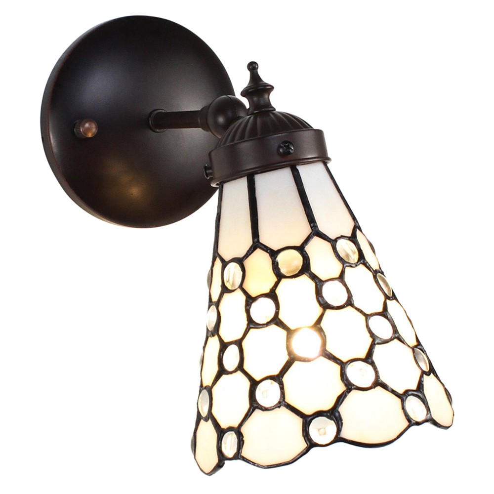 Nástěnná Tiffany lampa kamínky TransparentEye - 17*12*23 cm E14/max 1*40W Clayre & Eef