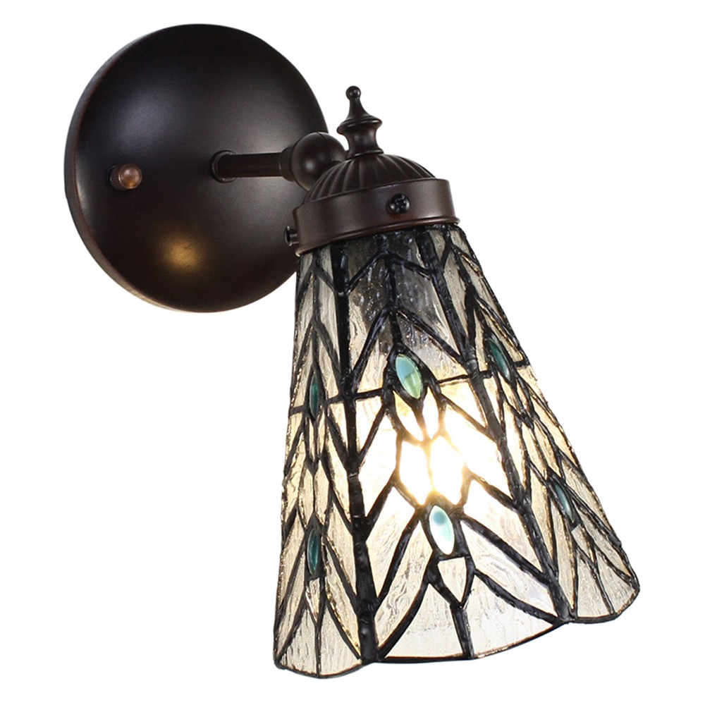 Nástěnná lampa Tiffany Venne grey - 17*12*23 cm E14/max 1*40W Clayre & Eef