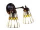 Nástěnná Tiffany lampa 2 stínidla žluté detaily Yello - 30*23*23 cm E14/max 2*25W