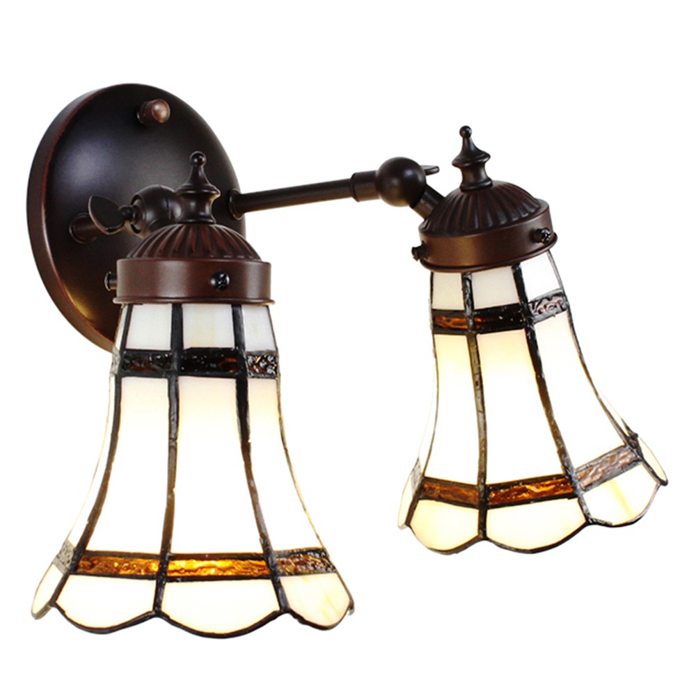 Nástěnná lampa Tiffany s bílými stínidly BrownLine - 30*23*23 cm E14/max 2*25W 5LL-6212
