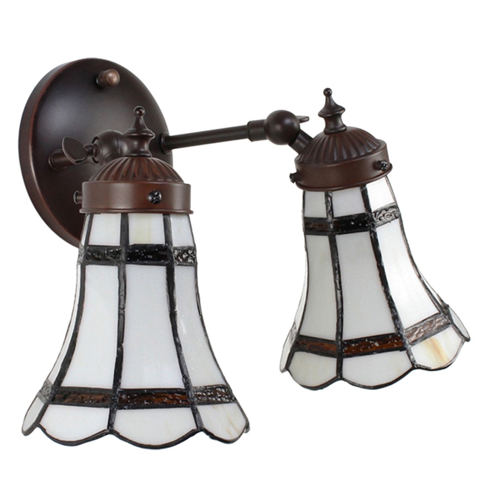 Nástěnná lampa Tiffany s bílými stínidly BrownLine - 30*23*23 cm E14/max 2*25W