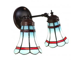 Nástěnná Tiffany lampa 2 stínidla červené pruhy RedLine - 30*23*23 cm E14/max 2*25W