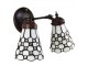 Nástěnná lampa Tiffany s bílými stínidly Panne - 30*23*23 cm E14/max 2*25W