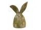 Hnědo-zelená dekorace hlava králíka - 35*22*53 cm