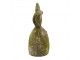 Hnědo-zelená dekorace hlava králíka - 35*22*53 cm