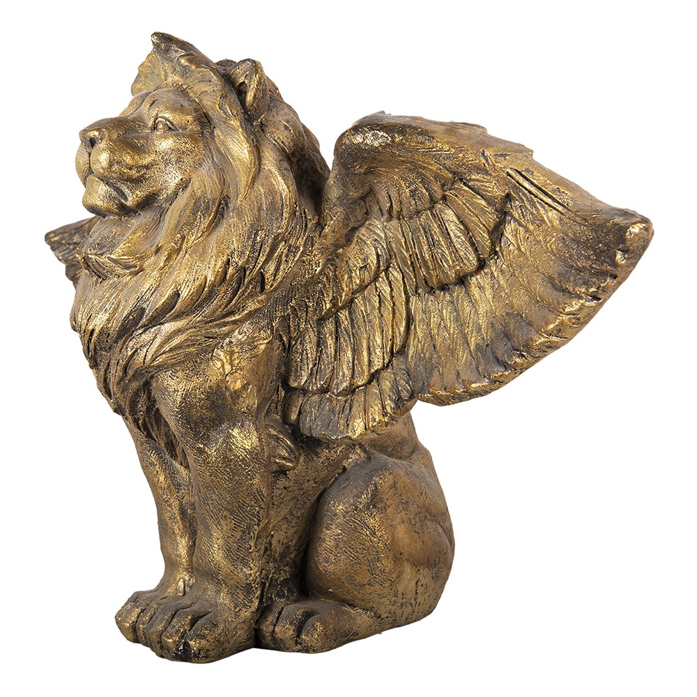 Zlatá antik dekorace socha lev s křídly Lion Gold - 100*50*62 cm