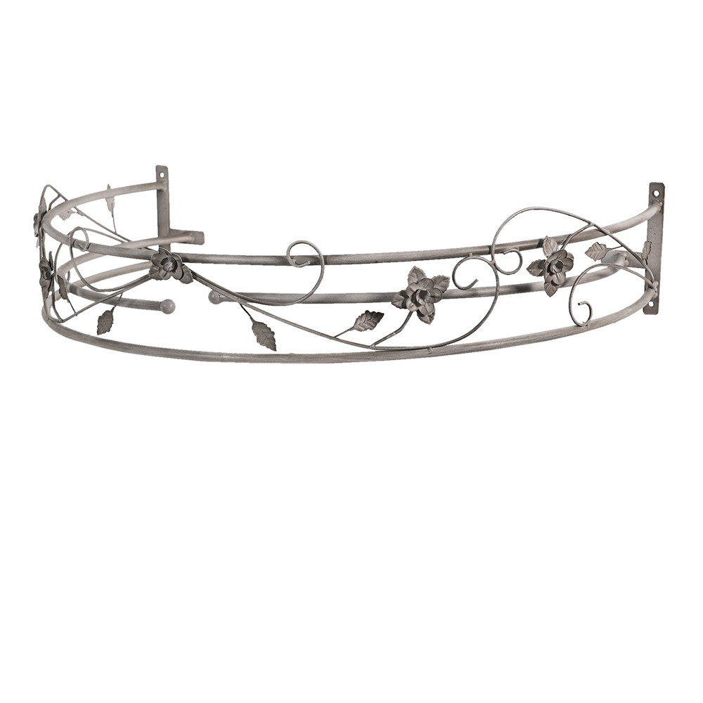 Šedý antik baldachýn s květy Flower - 68*46*12 cm