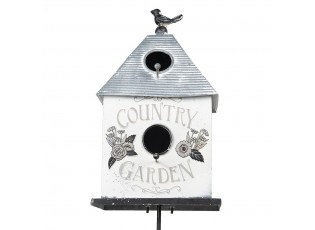 Zahradní dekorativní zápich ptačí budka Country Garden - 18*13*109 cm