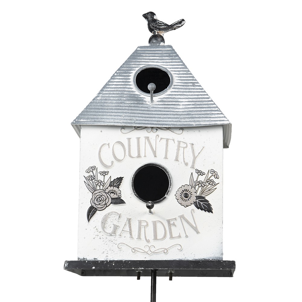 Zahradní dekorativní zápich ptačí budka Country Garden - 18*13*109 cm Clayre & Eef