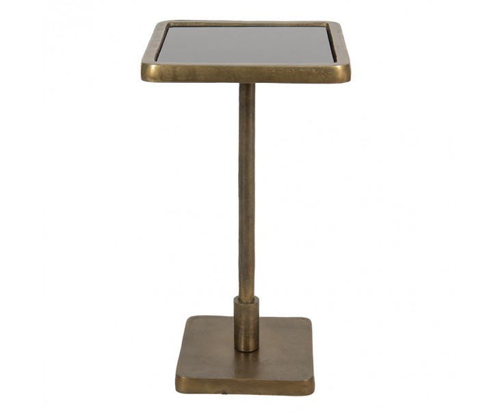 Bronzový antik kovový odkládací stolek Paenno - 27*27*50 cm