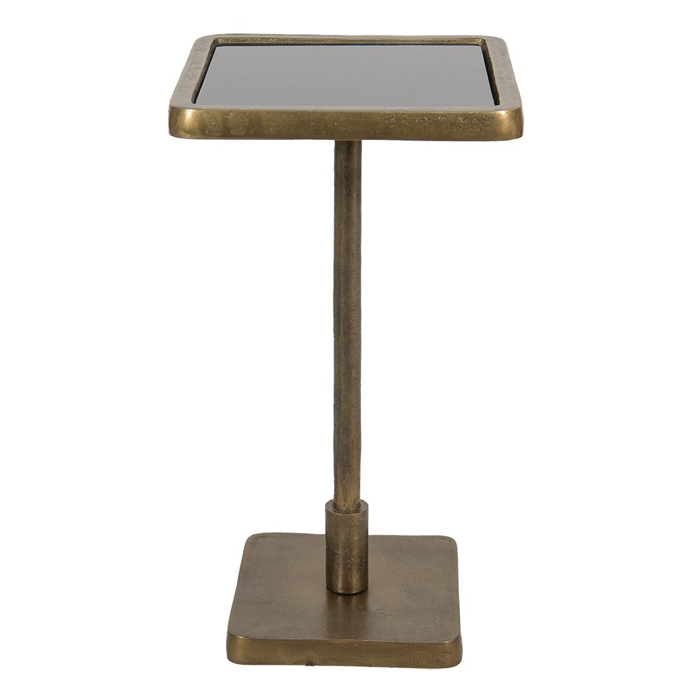 Bronzový antik kovový odkládací stolek Paenno - 27*27*50 cm Clayre & Eef