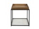Kovový odkládací stolek s dřevěnou deskou Pifon - 44*44*45 cm