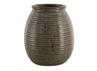 Hnědý antik keramický květináč Bao - Ø 21*24 cm