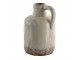 Béžová antik dekorační váza ve tvaru džbánu - Ø 14*23 cm
