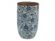 Dekorativní keramická váza s modrými květy Tapp - Ø 16*25 cm